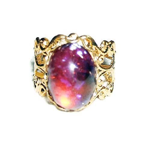 Dragons Breath Opal Ring Silver Plated Czech Glass Mexican Fire Opalized Stone With Adjustable Band Rings Handmade Products Gedania1922 Pl