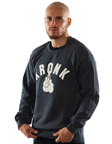 KRONK-Guantes-de-Boxeo-de-un-Color-Sudadera-sin-Capucha-Regular-para-Hombre