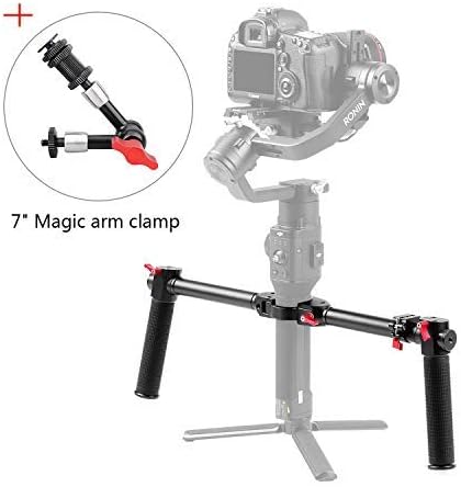 Dazzne Ronin S Dual Handle Grip with 7" Magic Arm Roin SC Extended Handheld Kit Applicable for Ronin S &MOZA Air 2 Gimbal Stabilizer