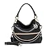 MKF Crossbody Hobo Bag for Womens Fashion – PU Leather Shoulder Purse, Chain, M Keychain – Top Handle Handbag Black