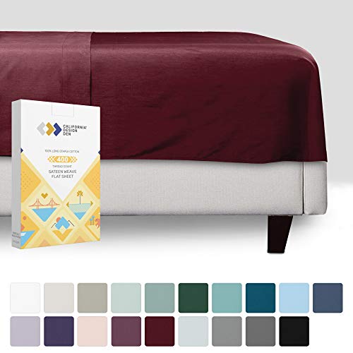California Design Den Pure Cotton Full Flat Sheet 1 Piece Solid