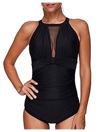 SUREFORU Traje de baño de una pieza para dama, estilo vintage, sexy, para la playa