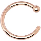 Body Candy Solid 14k Rose Gold Nose Hoop 20 Gauge 1/4