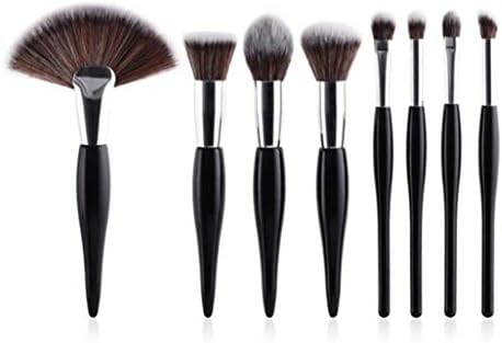 8ピース/セット化粧ブラシキットソフト合成ヘッドウッドハンドルブラシファンフラットブラシセット用女性アイシャドウフェイシャルメイクアップ,01