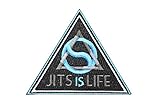 Jiu Jitsu Gi Patch BJJ JITS IS LIFE Iron-on 100% Embroidered Triangle