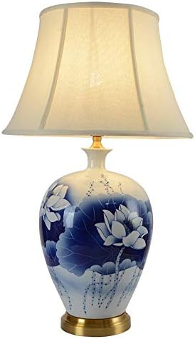 Nouvelle Lampe De Table Chinoise Lampe De Table En Ceramique Porcelaine Bleue Et Blanche Atmosphere Luxueuse Villa Salon Lampe Decorative En Cuivre Lampe De Chevet Chambre Amazon Com
