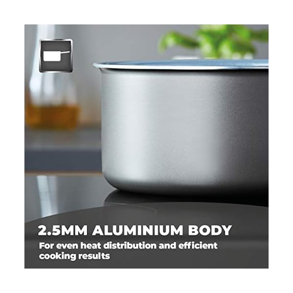 Tower Freedom T800201 7 Piece Cookware Set with Ceramic Coating, Stackable Design and Detachable Handle, Graphite…