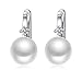 Sinya Freshwater Cultured Pearl Hoop Earrings in 925 Sterling Silver Unique Style for Women Gift