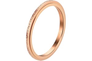 PAURO Women's & Men's 2mm/4mm/6mm/8mm Stainless Steel Multi Colors Sandblast Finish Lucky Worry Ring Band