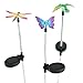 Sunnydaze Outdoor Solar Garden Lights, 6 Pack Solar Powered Stake LED Pathway Lights, Decorative Butterfly Dragonfly Hummingbird, Multi-Color