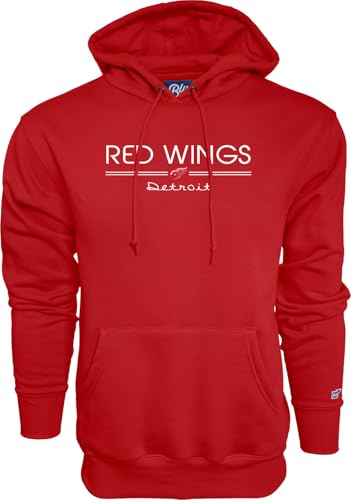 Blue 84 Detroit Red Wings NHL Officially Licensed Hooded Sweatshirt Throwback,…