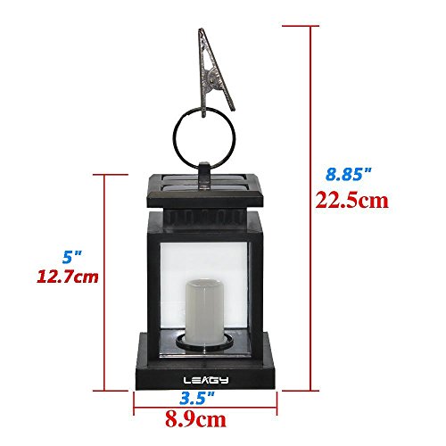 LEAGY LED Solar Mission Lantern, Vintage Solar Powered Waterproof Hanging Umbrella Lantern Candle Lights Led with Clamp Beach Umbrella Tree Pavilion Garden Yard Lawn Etc. Lighting & Decoration