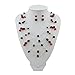 Bocar 5 Layer Handmade Beads Necklace Earring Set Illusion Necklace for Women (NK-10464-black+red)
