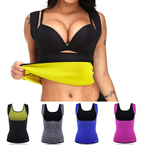 Neoprene Sauna Suit Tank Top Vest, Slimerence, Waist Cinchers Corset Waist Slimming Belt Corset Bustier Waist Trimmer Belt Body Shaper and Weight Loss Black 3XL