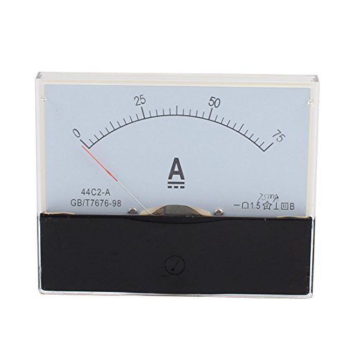 DealMux DC 0-75 A Analog Ammeter Analogue Panel Ampmeter Current Meter Gauge