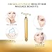 Beauty Bar 24k Golden Pulse Facial Massager, T-Shape Electric Sign Face Massage Tools for Sensitive Skin Face Pull Tight Firming Lift