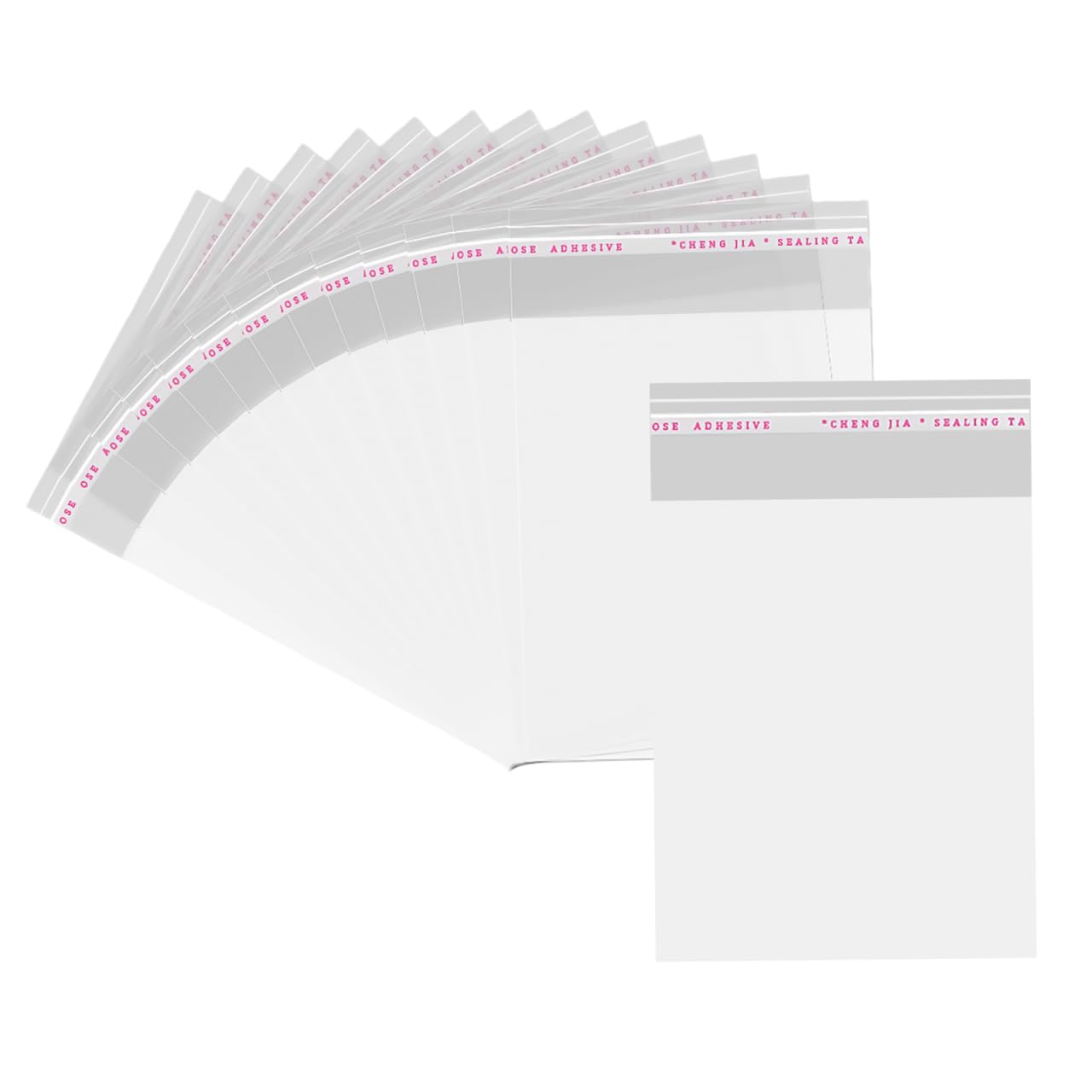 QUUPY 100Pcs 13.5 x 17.5 Inches Clear Resealable Cello/Cellophane Bags Packaging Bags Good for Clothing Artwork Print Photograph Document Party Treat Wrap Packing Factory Daily Use