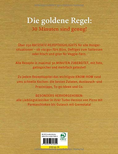 Schnelle Küche! Das Goldene von GU: Turborezepte zum Glänzen und Genießen (GU Grundkochbücher) Hardcover – 1 juli 2020 - Image 3