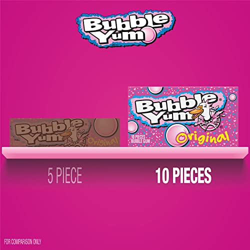 BUBBLE YUM Original Flavor Chewy, Bulk Bubble Gum Packages, 2.82 oz (12 Count, 10 Pieces