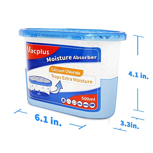 𝗩𝗮𝗰𝗽𝗹𝘂𝘀 Moisture Absorber Boxes (6 Pack), 10.5 Oz, Unscented Humidity Absorbers Attracts Extra