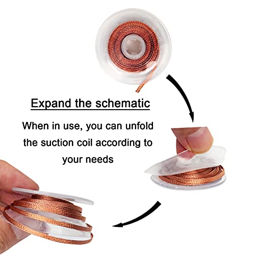 Lesnow solder wick braid with flux Super 10ft Length Desoldering Wick Braid Remover Tool Solder