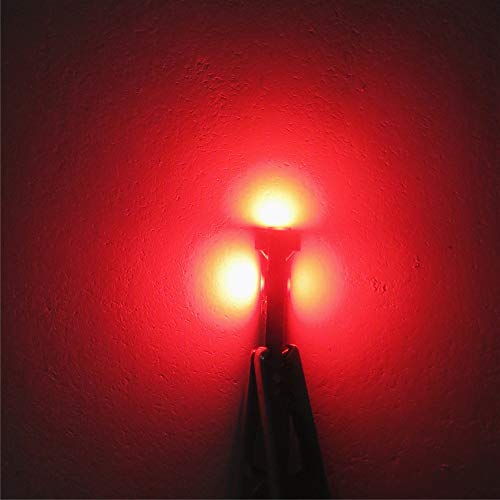 WLJH 6pcs Canbus Error Free T5 74 37 27 17 2721 3030SMD Led Dash Lights Bulbs Gauge Cluster Dashboard Instrument Panel Light Lamps Bulb Twist Lock Socket (Red)