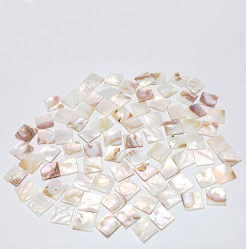 Tueascallk 1.2 Lbs / 300 Pcs of Natural Mother of Pearl Mosaic Tiles, for Home Decoration and Handmade Crafts, 0.8"(L) x 0.8"(W) x 0.065"(T)