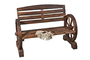 Banco de jardín con diseño de rueda de carro, madera, *407: Amazon.es