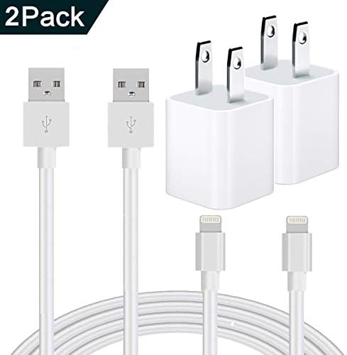 Phone Charger, Phone Charger Cable, USB Data Charge Sync Cable Compatible with iPhone X 8 8 Plus 7 7 Plus 6S 6S Plus 6 6 Plus 5S 5C 5 SE iPod iPad Air Pro [2-Pack]