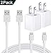 Phone Charger, MFi Certified Phone Charger Cable, Travel Wall Power Adapter + Charging Cable, USB Data Charge Sync Cable Compatible with Phone Xs/Max/XR/X/ 8/Plus/ 7/Plus/ 6/Plus/ 5S [2 Pack]