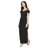 Alex Evenings Women's Long Cold Shoulder