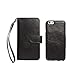 xhorizon Leather Magnetic Detachable Card Slot Wallet Case for iPhone 6/6s (4.7-Inch) - Black