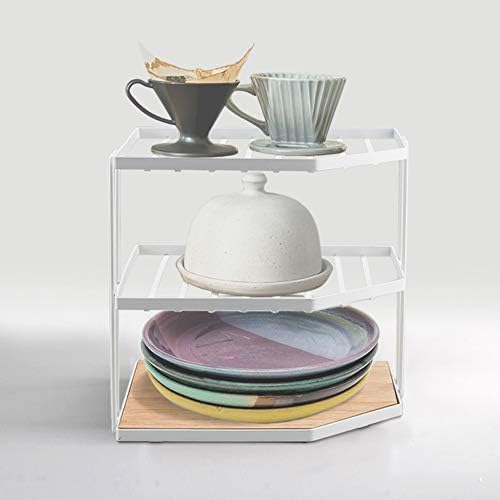 ZGZD Kitchen Corner Shelf Plate Rack 3Tier Corner Counter Organizers