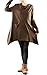 Mordenmiss Women's Pile Collar Sweatshirt Twill Asymmetry Baggy Midi Dress Pullover L Army Green