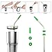 8 Pack FDA-Approved Stainless Steel Metal Drinking Straws,Fits Yeti RTIC or Any 20 or 30 oz Tumbler, Reusable Ecofriendly with 8 Colors Silicone Silencers and Comfort Tips Cover