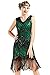 BABEYOND Women's Flapper Dresses 1920s V Neck Beaded Fringed Great Gatsby Dress Green
