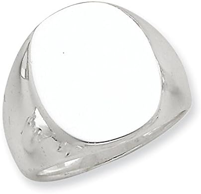 Men's 925 Sterling Silver Polished 18x14mm Oval Signet Ring Size 10