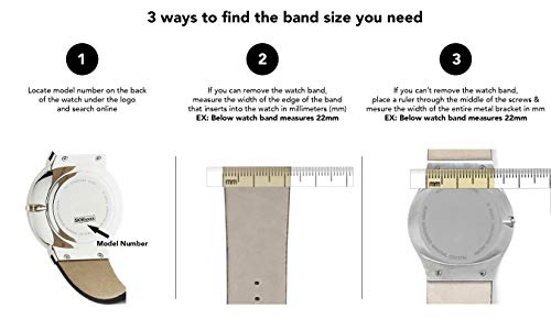 Screw Fit, Leather Replacement Watch Band for Skagen Watch Band Strap, Attaches with Screws, 5 Colors, 12mm, 14mm, 16mm 18mm, 20mm, 22mm, 24mm, 26mm, 28mm, 30mm, 31mm