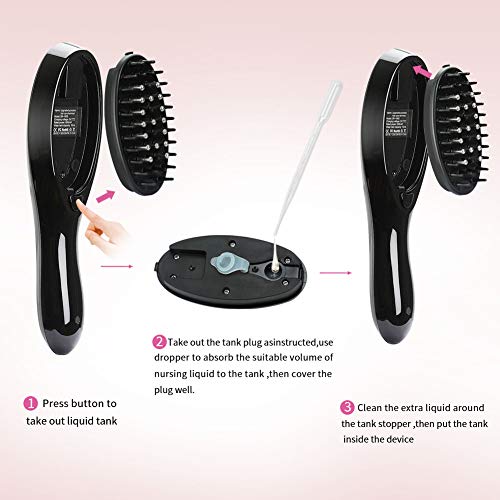 Handheld Hair Massager,Hair care liquid guiding comb Electric Mini Scalp Massager,Head Massager– Hand Held Rechargeable Scratch Massager for Head Relax, Stress Release Tool (Black)