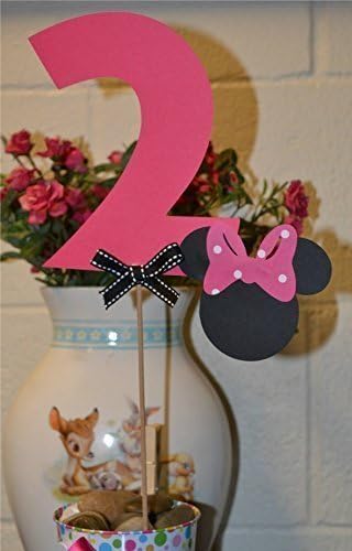Minnie Mouse Black and Pink Age Table Toppers ( set of 3)