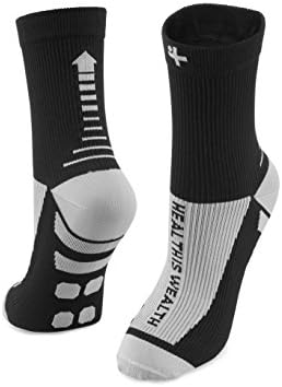 Plantar Fasciitis Relief Compression Socks: Health Is Wealth Anti Fatigue Medical Sock Sleeve for Men and Women - Improves Blood Circulation, Provides Relief for Swelling, Cramps (Black, Medium)
