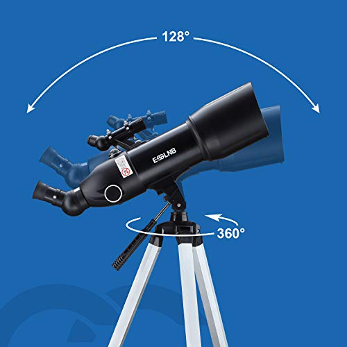 ESSLNB Telescopes for Adults Kids Astronomy Beginners 80mm Astronomy Telescopes with 10X Phone Mount Refractor Telescope Tripod and Case - Thumbnail 7