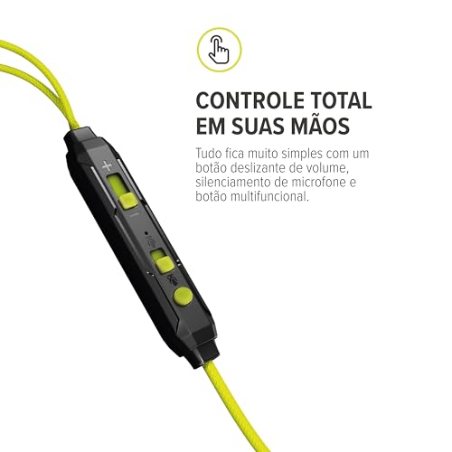 WAAW by ALOK Fone de Ouvido Gamer ENERGY 10EWG com Fio, Intra-Auricular, Microfone Extra Destacável, Case de Transporte