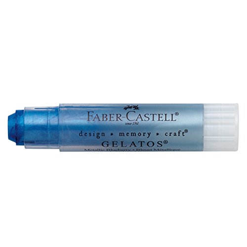 Faber-Castell Design Memory Craft Gelatos, Acid-Free Pigment Sticks for Stamping, Mixed Media, Painting, Drawing and Fabric Marker, Single - Metallic Blueberry