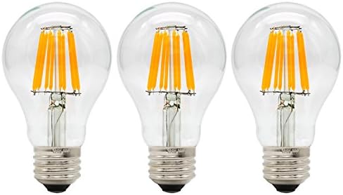 3 Pack A19 LED Light Bulb, NATIONALMATER A19 10W LED Filament Bulb [Non-Dimmable] [1000 Lumens] [E26 Medium Base] [Warm White 2700K] [100W Incandescent Replacement] LED Bulbs - UL Listed