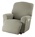 Stretch Sensations, Newport Jumbo Recliner Slipcover, Oversized Recliners, Perfect Chair Protection, Comfortable Easy Stretch Fabric (Sage)