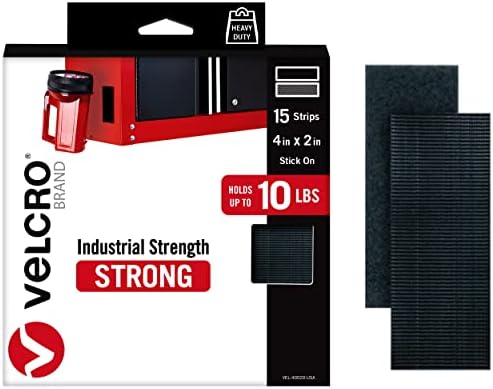 VELCRO Brand Heavy Duty Strips with Adhesive | 15 Sets Industrial ...