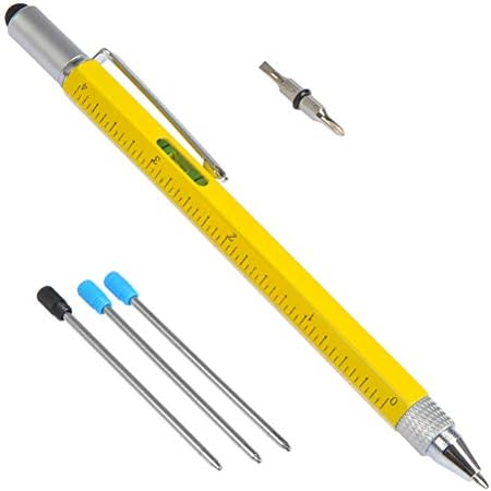 YANSHON 6-in-1 Stylus Pen, Tech-Device Pen Multifunction Device Pen, Screwdriver Pen with Ruler, Stage gauge, Cool Devices Reward for Males Reward, Workplace or Workshop