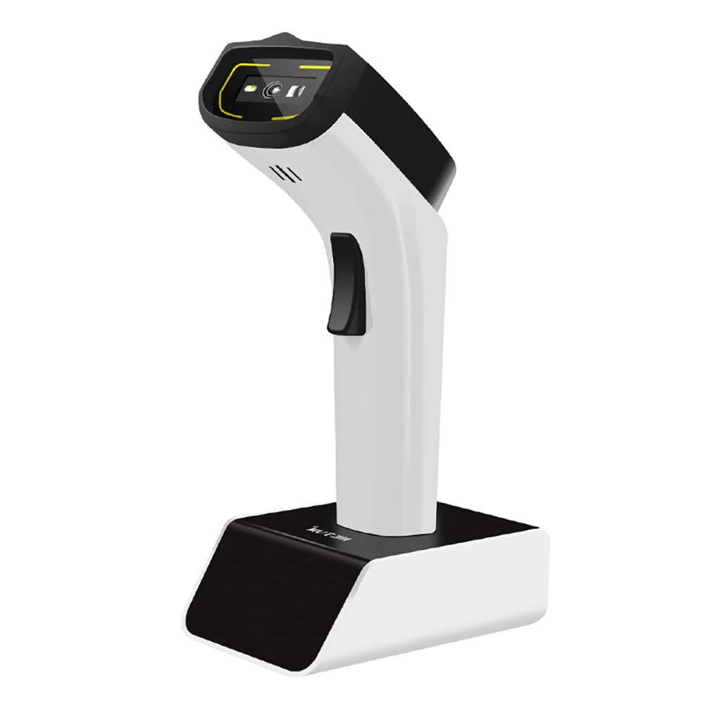 NETUM Bluetooth Wireless 2D Barcode Scanner with Charging Cradle Hands Free Automatic Sensing Bar Code Reader 1D 2D QR pdf417 Scan Gun Works with MAC OS Windows iOS Android - DS7500(White)