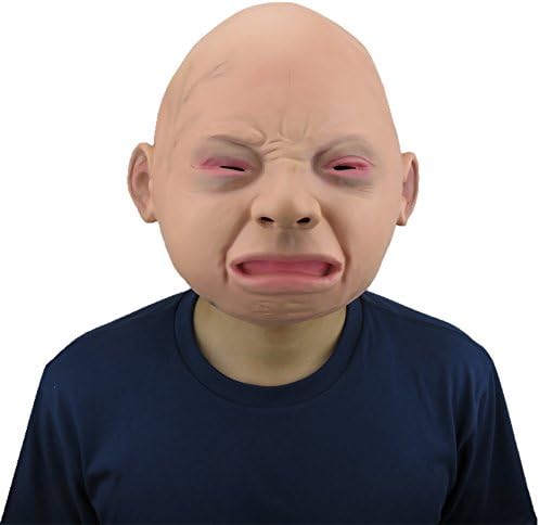 Runytek Latex Novelty Halloween Costume Head Mask Baby Face (Cry)